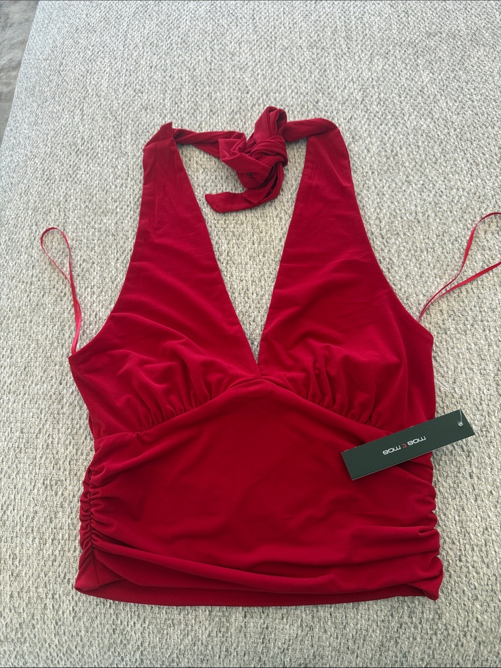 Moa Moa Red Halter Crop Top